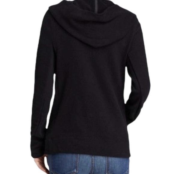 JAMES PERSE Asymmetrical Zip Hooded Sweatshirt Jacket in Black, Size 3 (Large) - Picture 8 of 12